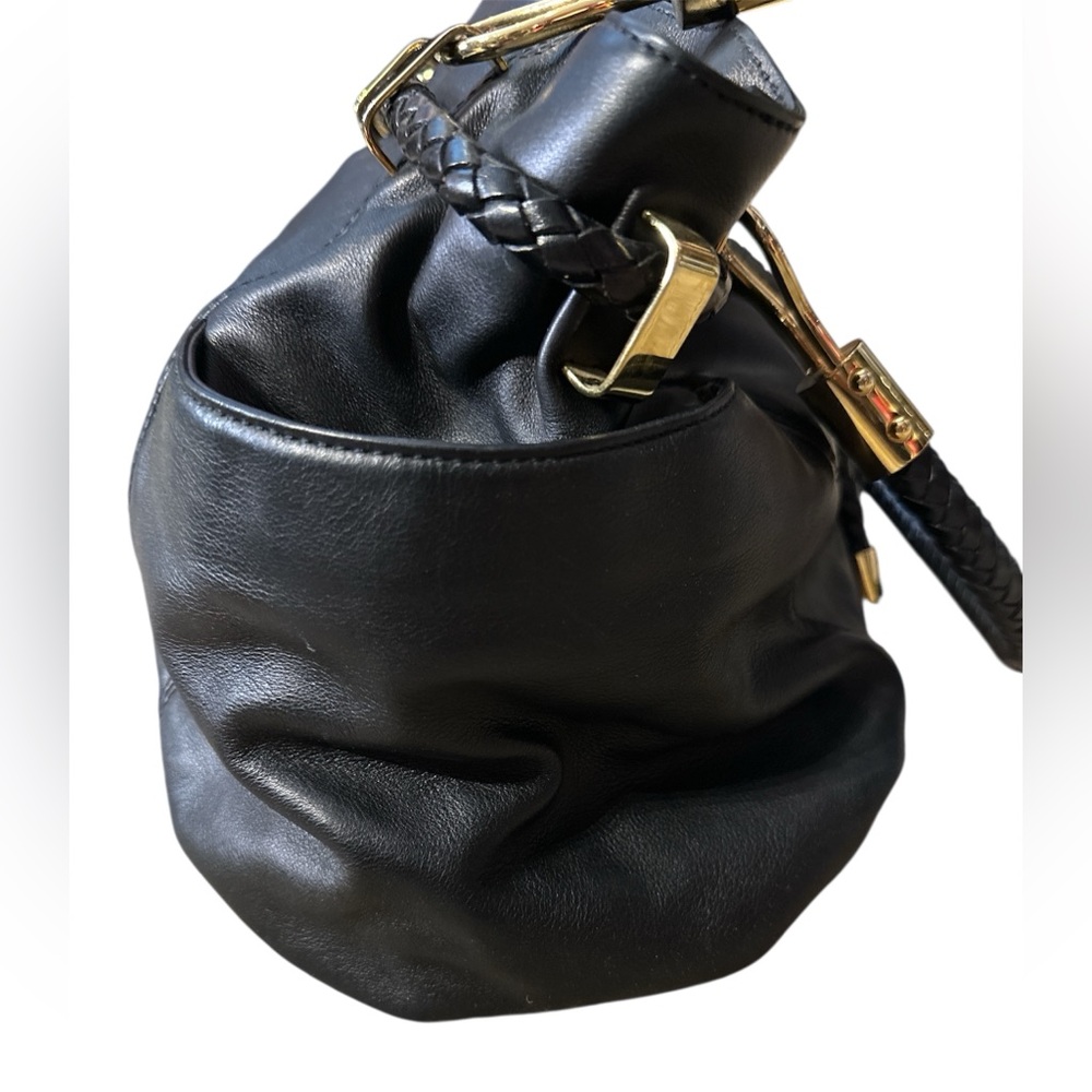 Michael Kors Black Leather Handbag.  See photos for measurements - Picture 4 of 8